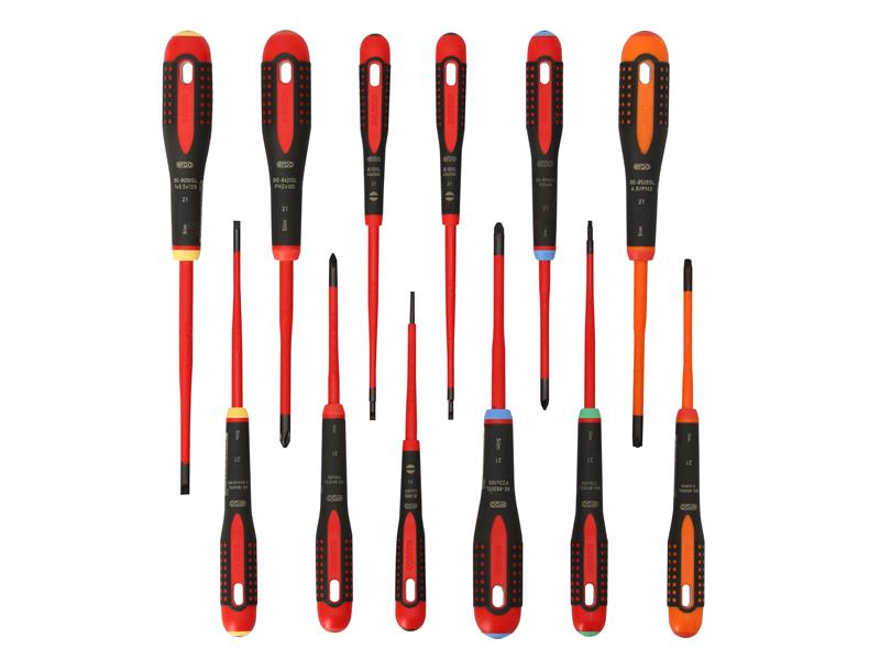 Bahco BAHBE9878SL BE-9878SL ERGO™ Slim VDE Insulated Screwdriver Set, 12 Piece