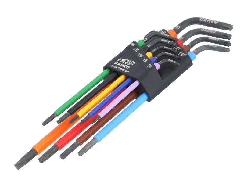 Bahco BAHC1997TX9P C1997TORX/9P Long TORX® Coloured L-Key Set, 9 Piece