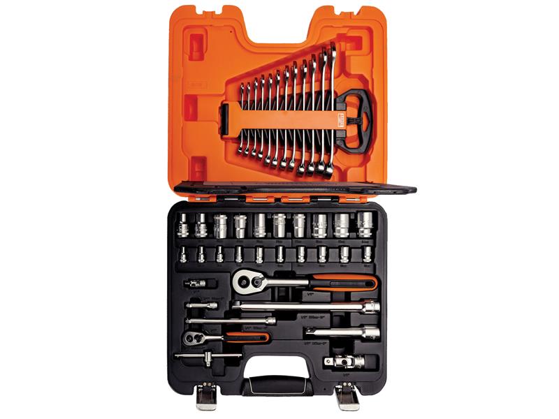 Bahco BAHS410 S410 1/4in & 1/2in Drive Socket & Spanner Set, 41 Piece