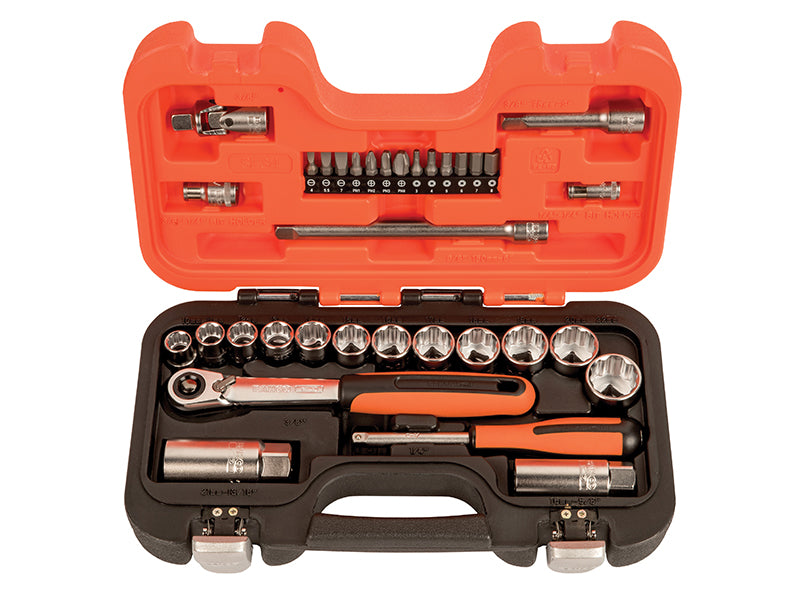 Bahco BAHSL34 SL34 3/8in Drive Socket & Mech Set, 34 Piece