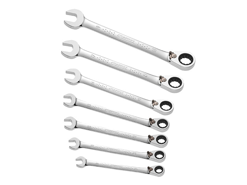 Expert BRIE111107B Ratchet Combination Spanner Set, 7 Piece