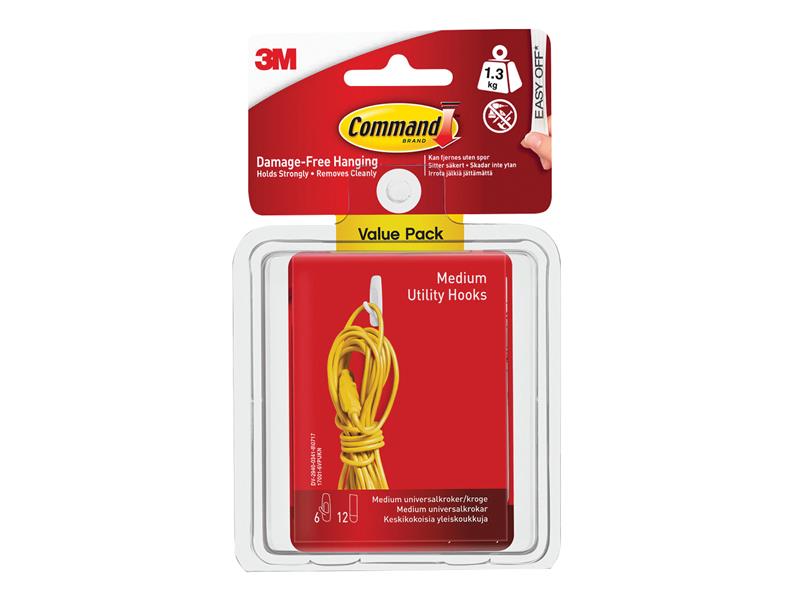 Command™ COM170016 Medium Utility Hooks Value Pack (Pack 6)