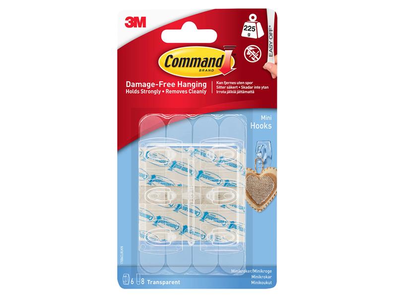 Command™ COM17006CLR Clear Mini Hooks
