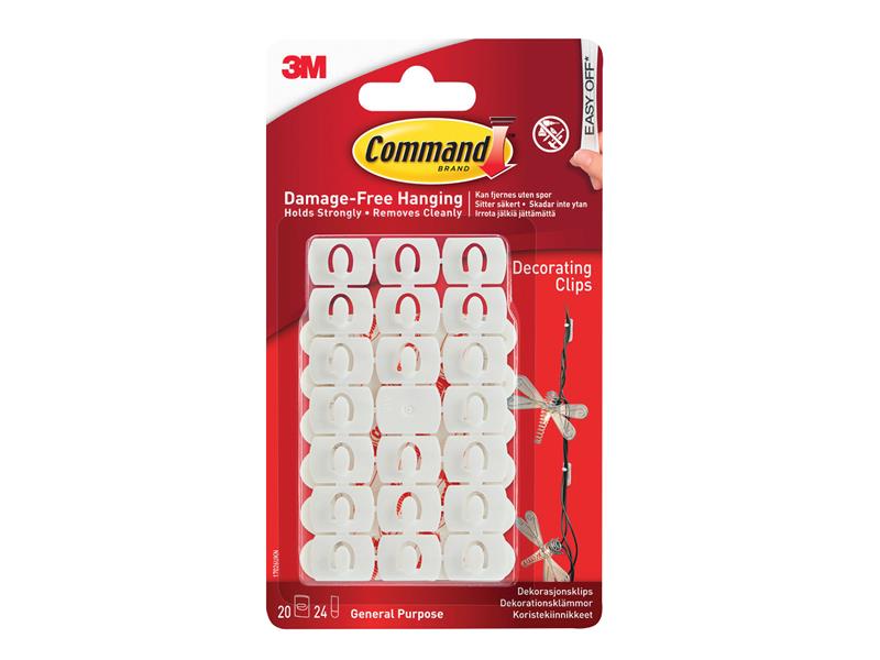 Command™ COM17026 White Decorating Clips