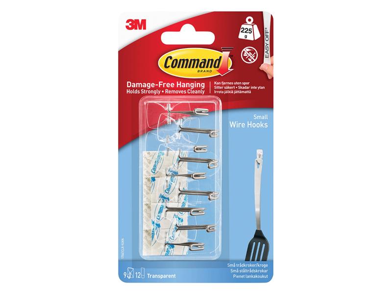Command™ COM17067CLR9 Clear Wire Hooks Value Pack (Pack 9)