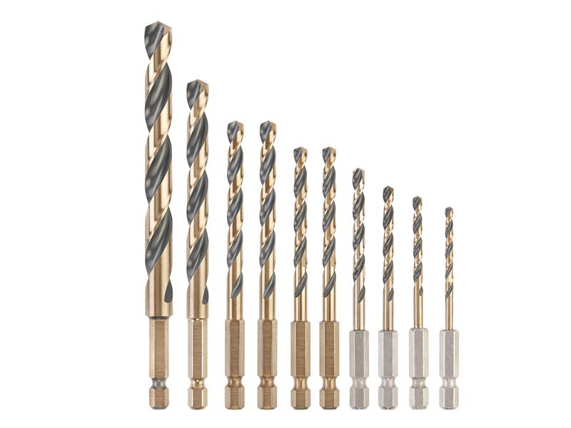 DEWALT DEWDT20620QZ DT20620 BLACK&GOLD HSS Drill Set, 10 Piece