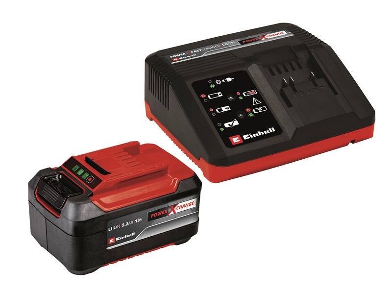 Einhell EINPXSTKIT52 Power X-Change Battery & Charger Starter Kit 18V 1 x 5.2Ah Li-ion