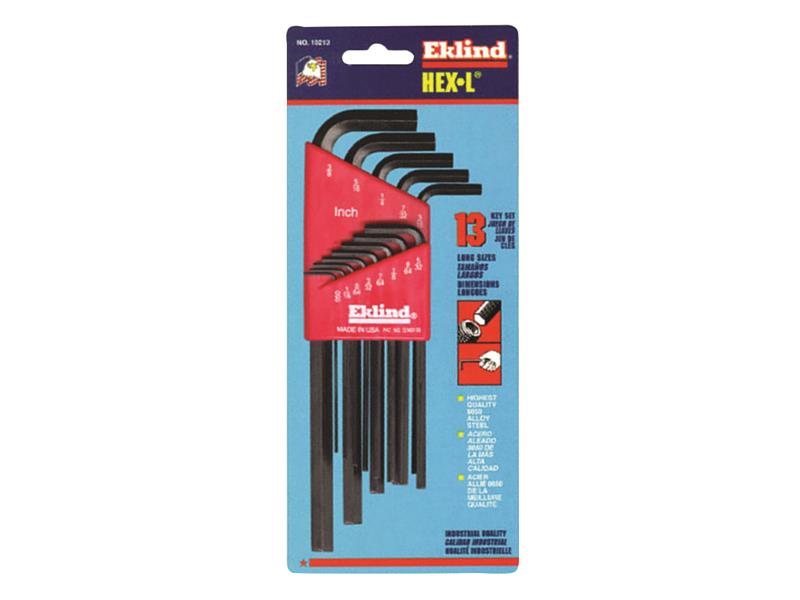 Eklind EKL10213 REK10213 Imperial Long Handle Hex L-Key Set, 13 Piece