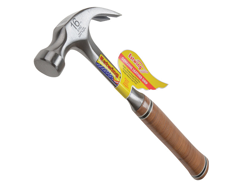 Estwing ESTE16C Curved Claw Hammer, Leather Grip