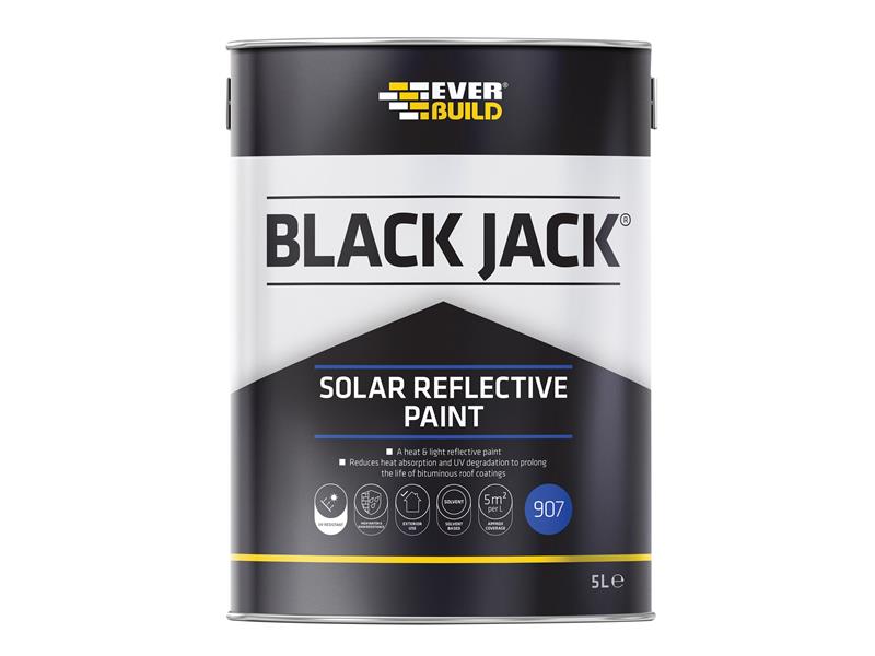 Everbuild Sika EVB90705 Black Jack® 907 Solar Reflective Paint 5 litre