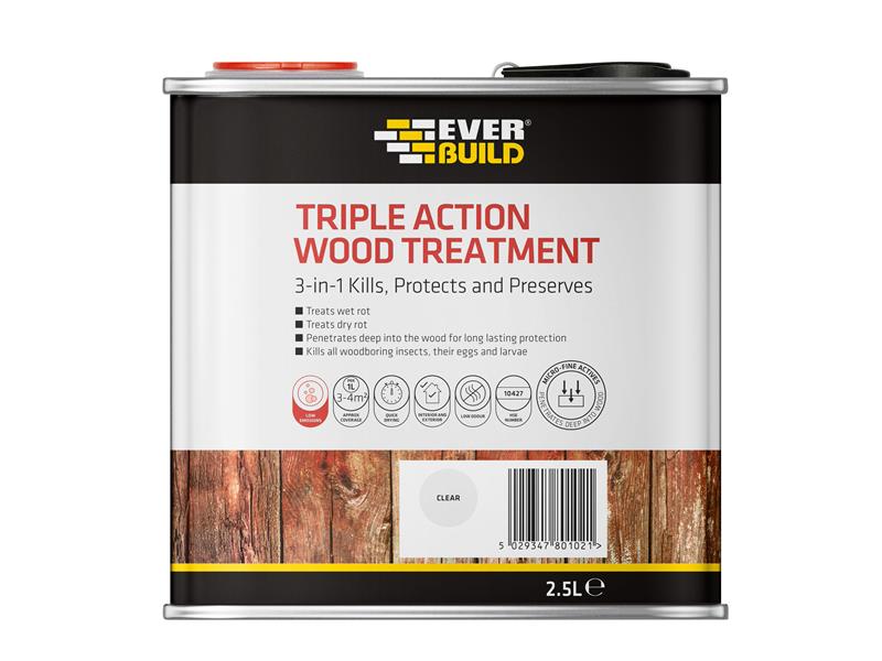 Everbuild Sika EVBLJUN02 Triple Action Wood Treatment 2.5 litre