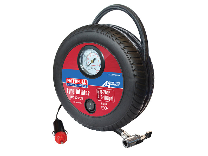 Faithfull FAIAUTYINFLO Low Volume Tyre Inflator 12V