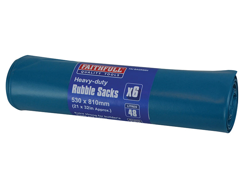 Faithfull FAIBAGRS6H Blue Heavy-Duty Rubble Sacks