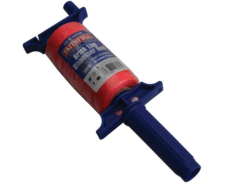 Faithfull FAIBLDISPHD Brick Line Dispenser Reel with Hi-Vis Line 100m (330ft)