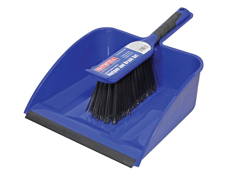 Faithfull FAIBRDUSTLRG Large Plastic Dustpan & Brush Set
