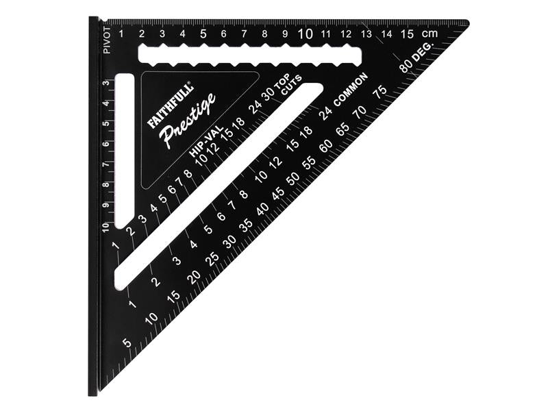 Faithfull FAICSQ7MCNC Prestige Quick Roofing Square Black Aluminium 180mm (Metric)