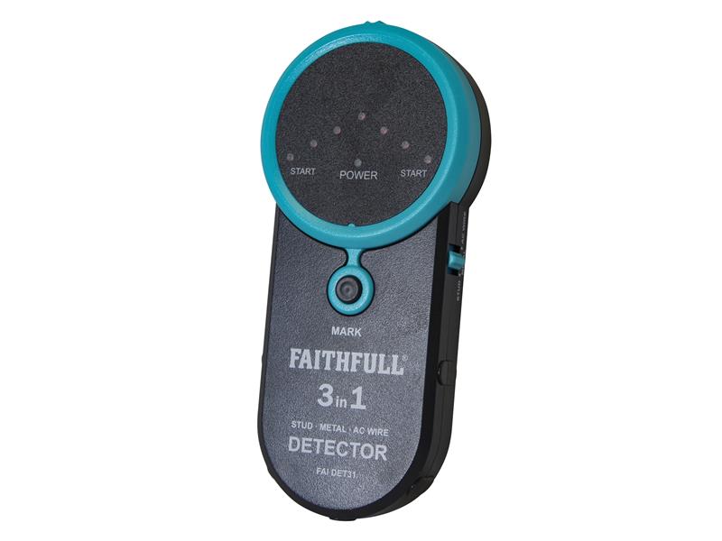 Faithfull FAIDET31 3-in-1 Detector Stud  Metal & Live Wire