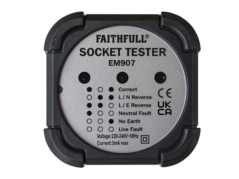 Faithfull FAIDETSOC Socket Polarity Tester
