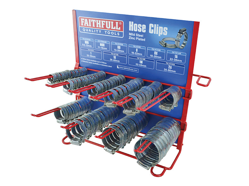 Faithfull FAIHCDISP Hoseclip Display C/W Stock 100Pc