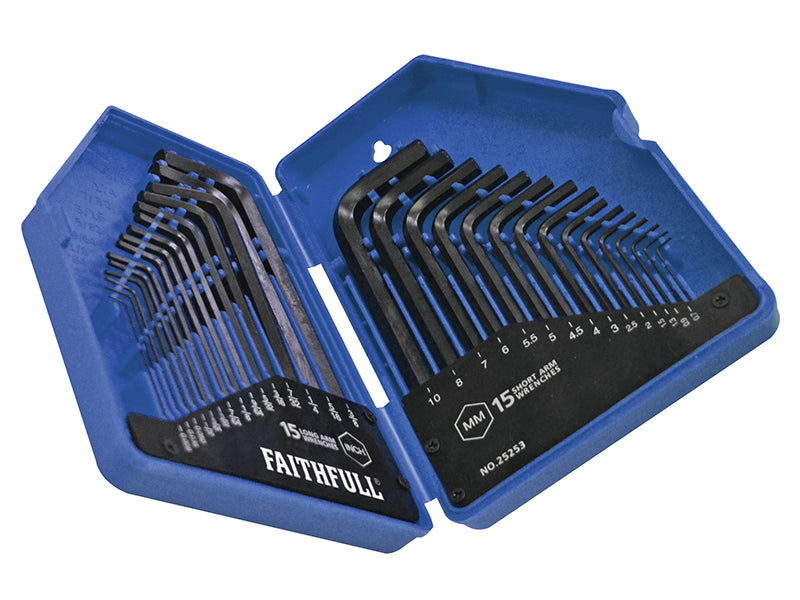 Faithfull FAIHKS30MAF Metric/Imperial Hex Key Set, 30 Piece