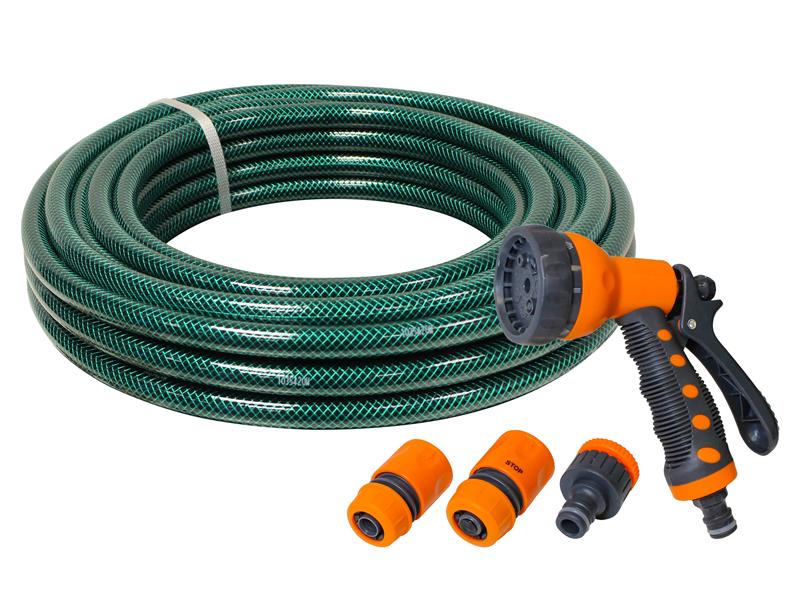 Faithfull FAIHOSE50AV PVC Garden Hose with Fittings & Spray Gun