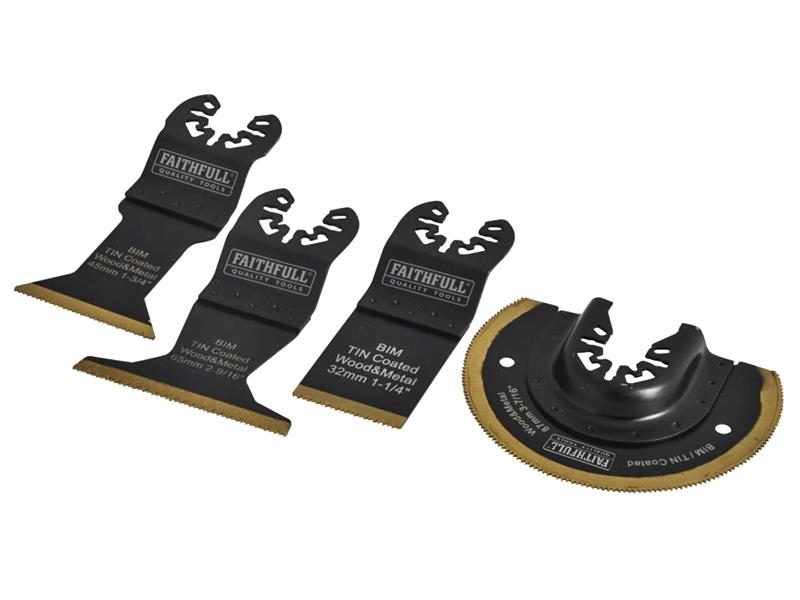 Faithfull FAIMFBMKIT4 Multi-Function Titanium Blade Set 4 Piece
