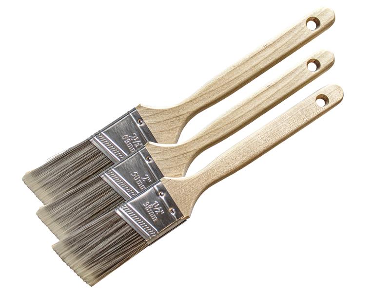 Faithfull FAIPBTSASH3 Tradesman Synthetic Sash Brush Set, 3 Piece