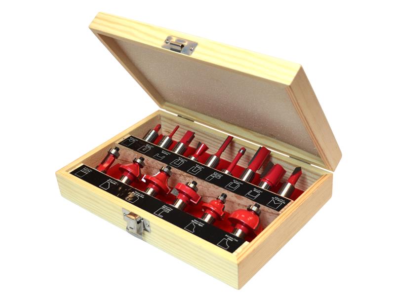 Faithfull FAIRBS15 1/2in TCT Router Bit Set, 15 Piece