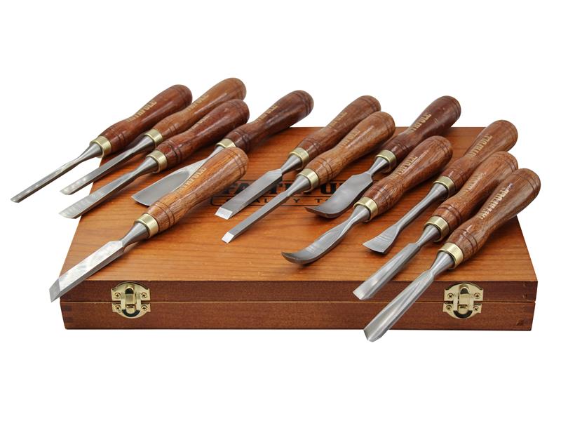 Faithfull FAIWCSET12F Wood Carving Chisels Set in Case, 12 Piece