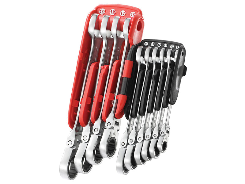 Facom FCM467BFJP10 467BF.JP10PB Ratchet Combination Flexi Wrench Set, 10 Piece
