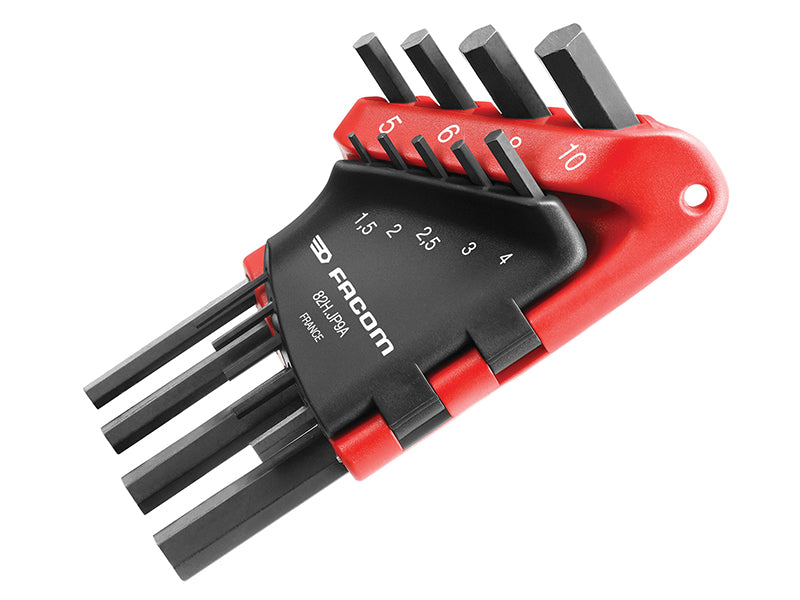 Facom FCM82HJP9A 82H.JP9A Metric Hexagon Key Set, 9 Piece