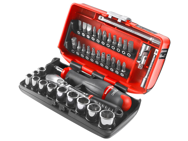 Facom FCMRLNANO1 1/4in Drive Nano Socket Set, 38 Piece