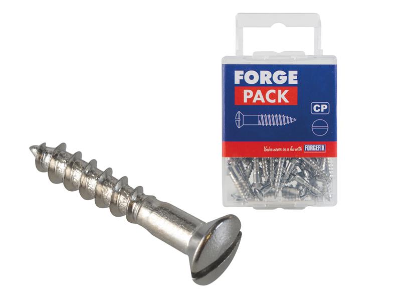 ForgeFix FOR185475 Multi-Purpose Screws,SL, Chrome Plated