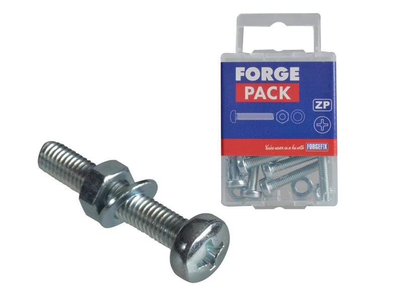 ForgeFix FORFPMSPH312 Machine Screws, Pozi, Pan Head, ZP