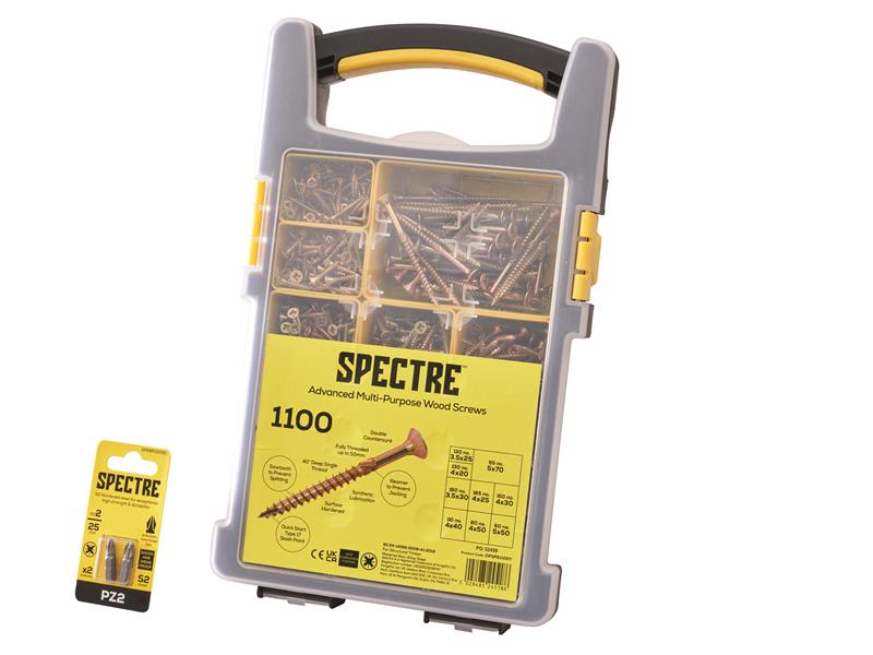 ForgeFix FORSPE1100Y Spectre™ Advanced Screw Set, 1100 Piece