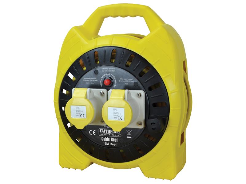 Faithfull Power Plus FPPCR15MSEL Semi-Enclosed Cable Reel 110V 16A