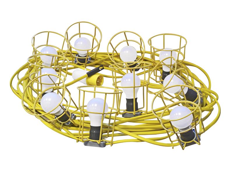Faithfull Power Plus FPPSLFESTOON Festoon Lights 10 ES Bulbs 110V 22m
