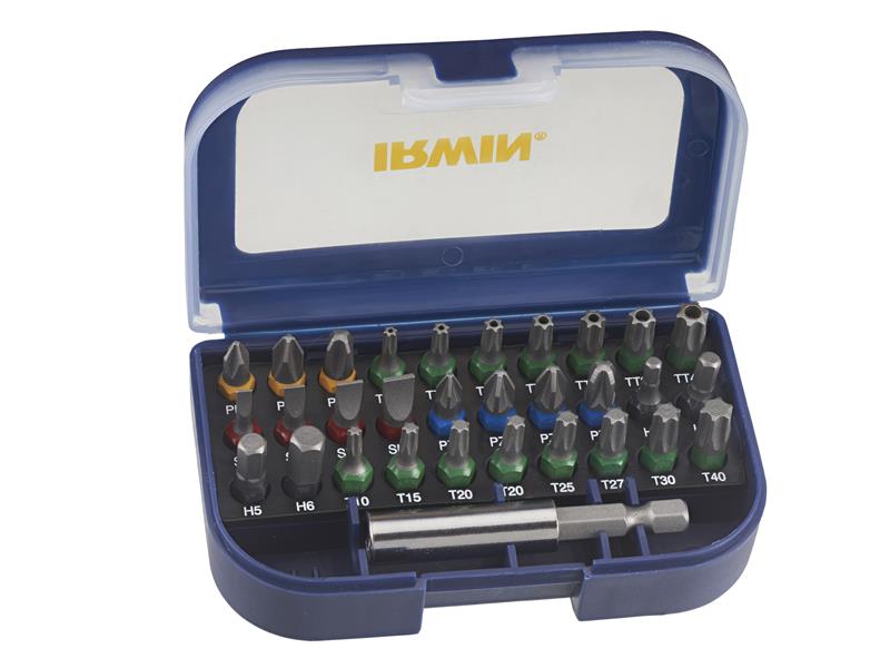 IRWIN® IRWIW6062526 Colour Coded Screwdriver Bit Set, 31 Piece