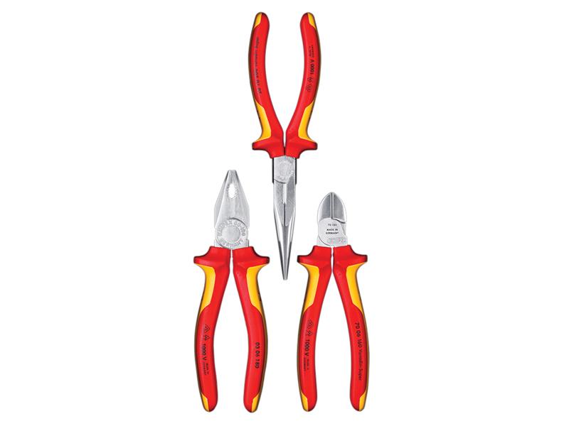 Knipex KPX002012 Elektro VDE Pliers Set, 3 Piece