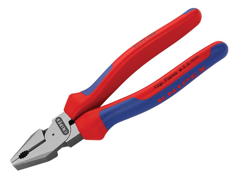 Knipex KPX0202180 02 02 Series High Leverage Combination Pliers, Multi-Component Grip