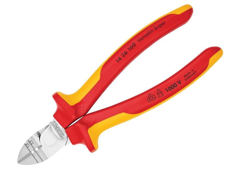 Knipex KPX1426160 VDE Diagonal Insulation Stripper & Side Cutter 160mm