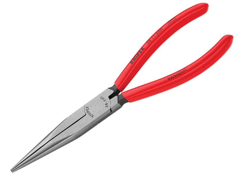 Knipex KPX3811200 Mechanic's Long Nose Pliers PVC Grip 200mm (8in)