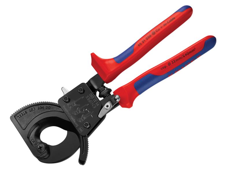 Knipex KPX9531250 95 31 Series Ratchet Action Cable Shears, Multi-Component Grip