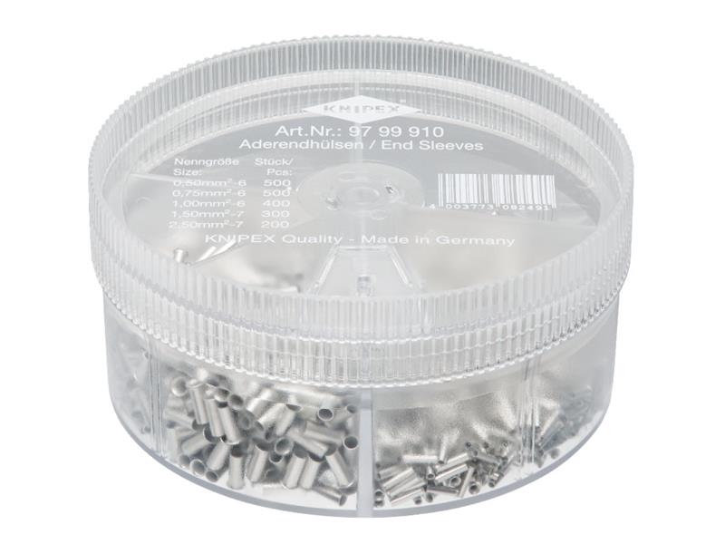 Knipex KPX9799910 Non-Insulated Wire Ferrules Assortment Box, 1,900 Piece