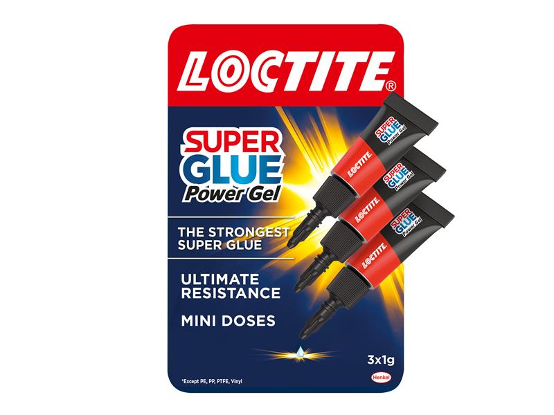 Loctite LOCSGGP1GNR Super Glue Power Gel Mini Tube Trio 3 x 1g
