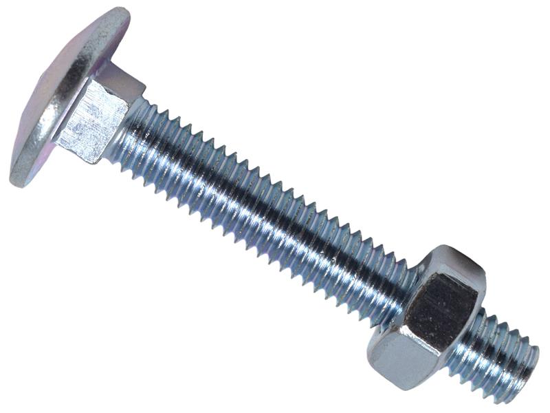 Cup Square Hex Bolt & Nut ZP M6 x 100mm Box 25