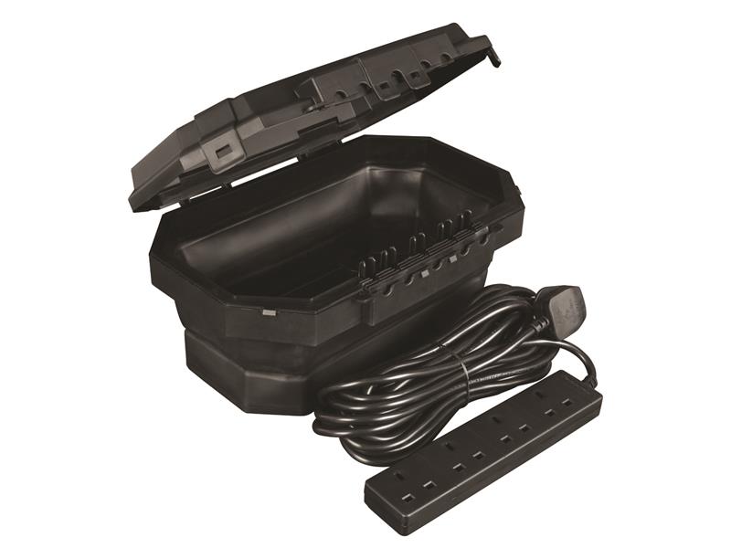 Collapsible Electrical Connection Box + Extension Lead 240V 4-Gang 13A 8m