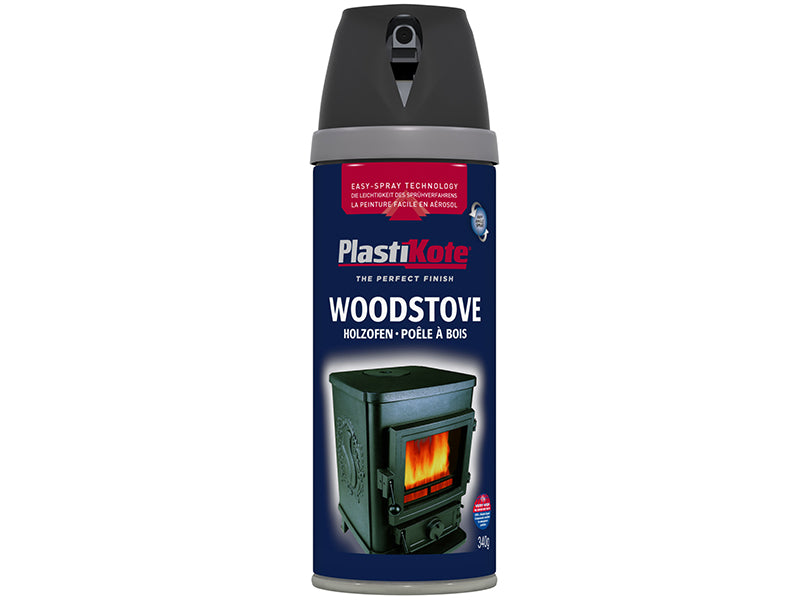 PlastiKote PKT26030 Twist & Spray Woodstove Paint Black 400ml