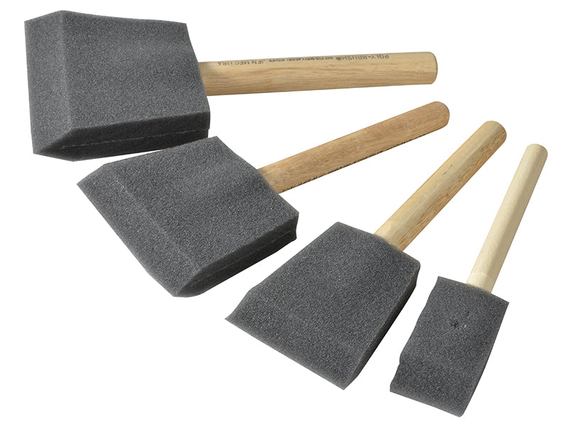 Rustins RUSFBSET Foam Brush Set, 4 Piece