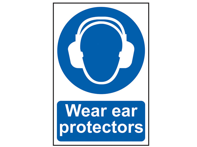 Scan SCA0005 Wear Ear Protectors - PVC Sign 200 x 300mm